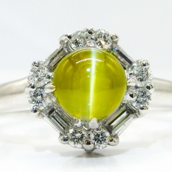 クリソベリルキャッツアイ ダイヤモンドリング CE 1.19ct D 0.27ct