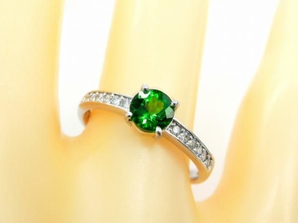 ツァボライト ダイヤモンドリング TS 0.62ct D 0.12ct Pt950 日独宝石