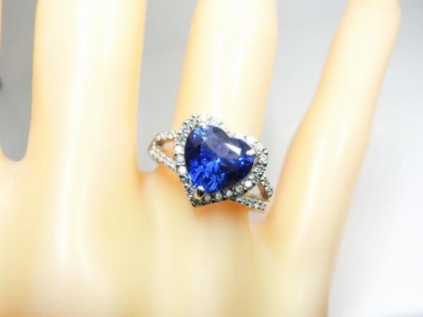 ハートシェイプタンザナイト ダイヤモンドリング TA 2.301ct D 0.31ct