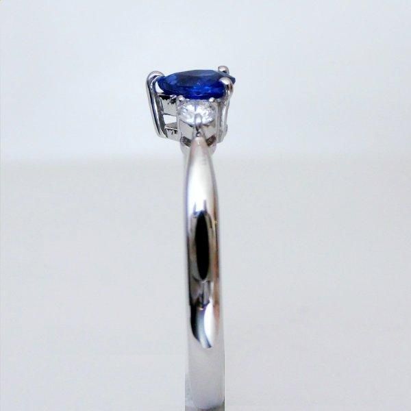 非加熱コーンフラワブルーカラーサファイア ダイヤモンドリング SA