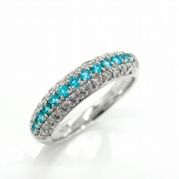 ブラジル産パライバトルマリン 三文字ダイヤモンドリング PA 0.22ct D