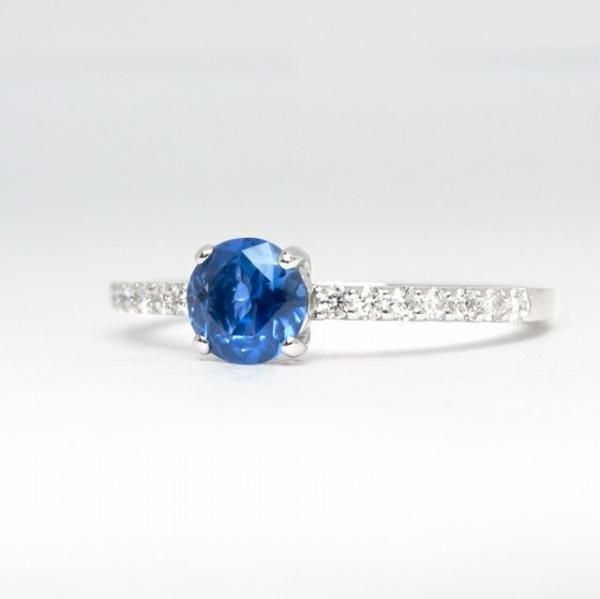ミャンマー産非加熱サファイア ダイヤモンドリング SA 0.49ct D 0.13ct