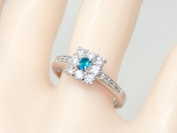 ブラジル産パライバトルマリン ダイヤモンドリング PA 0.06ct D 0.41ct