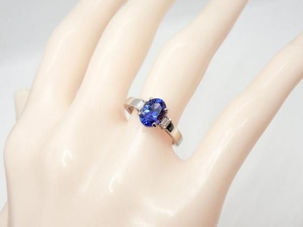タンザナイト バゲットカットダイヤモンドリング TA 1.27ct D 0.08ct