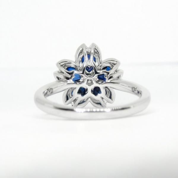 サファイア ダイヤモンドフラワーモチーフリング SA 1.67ct D 0.21ct