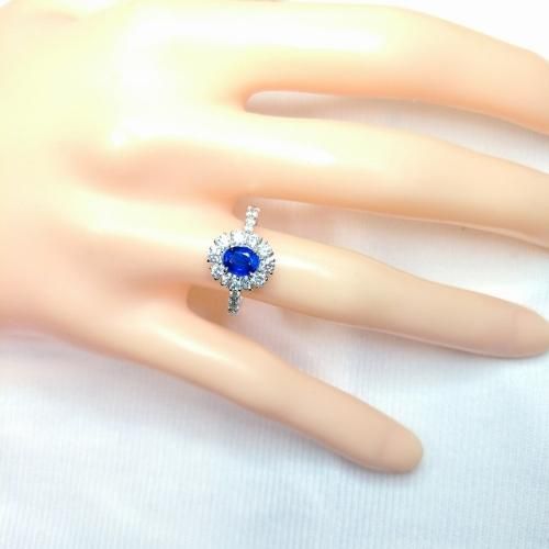 コーンフラワーカラーサファイア ダイヤモンドリング SA 0.768ct D