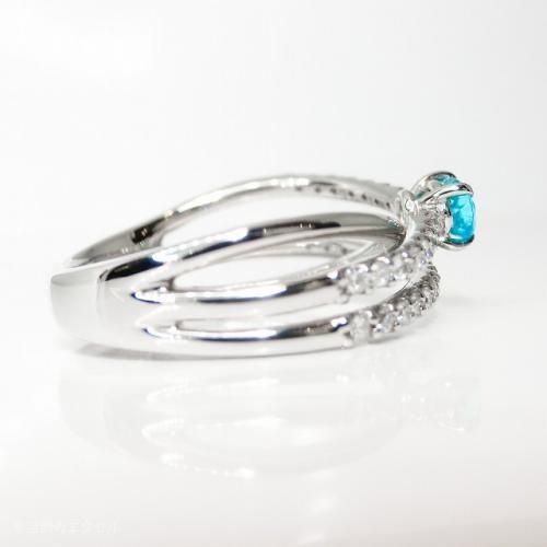 ブラジル産 ネオンブルー パライバトルマリン ダイヤモンドリング PA