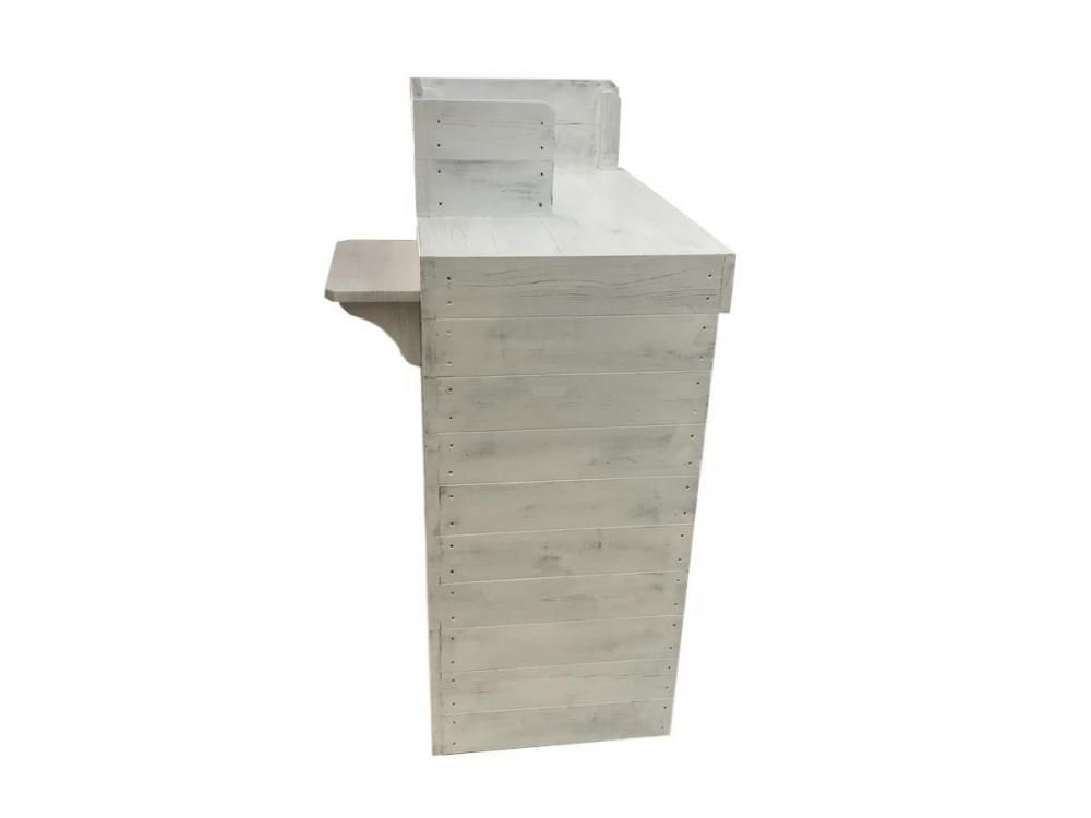 木製レジカウンター・受付カウンター_幅75cm_アンティークホワイト_