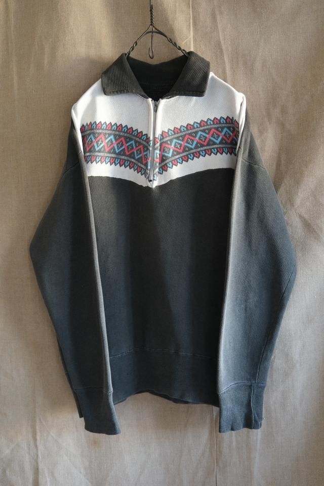 Special ~60's 雪柄 ハーフジップ スウェット ブラック - jam-clothing