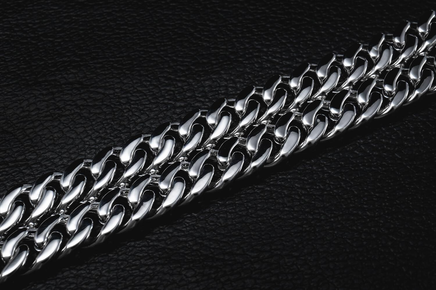 シルバー マイアミブレスレット 幅7mm 18cm-20cm AHB-0101-7MM