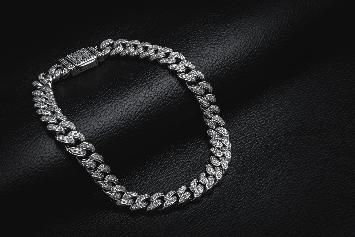 シルバー マイアミブレスレット 幅7mm 18cm-20cm AHB-0101-7MM