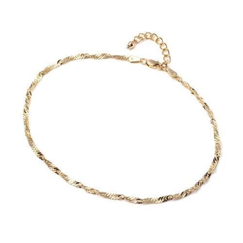 10K イエローゴールド ペーパークリップブレスレット 幅2mm 16cm-18cm