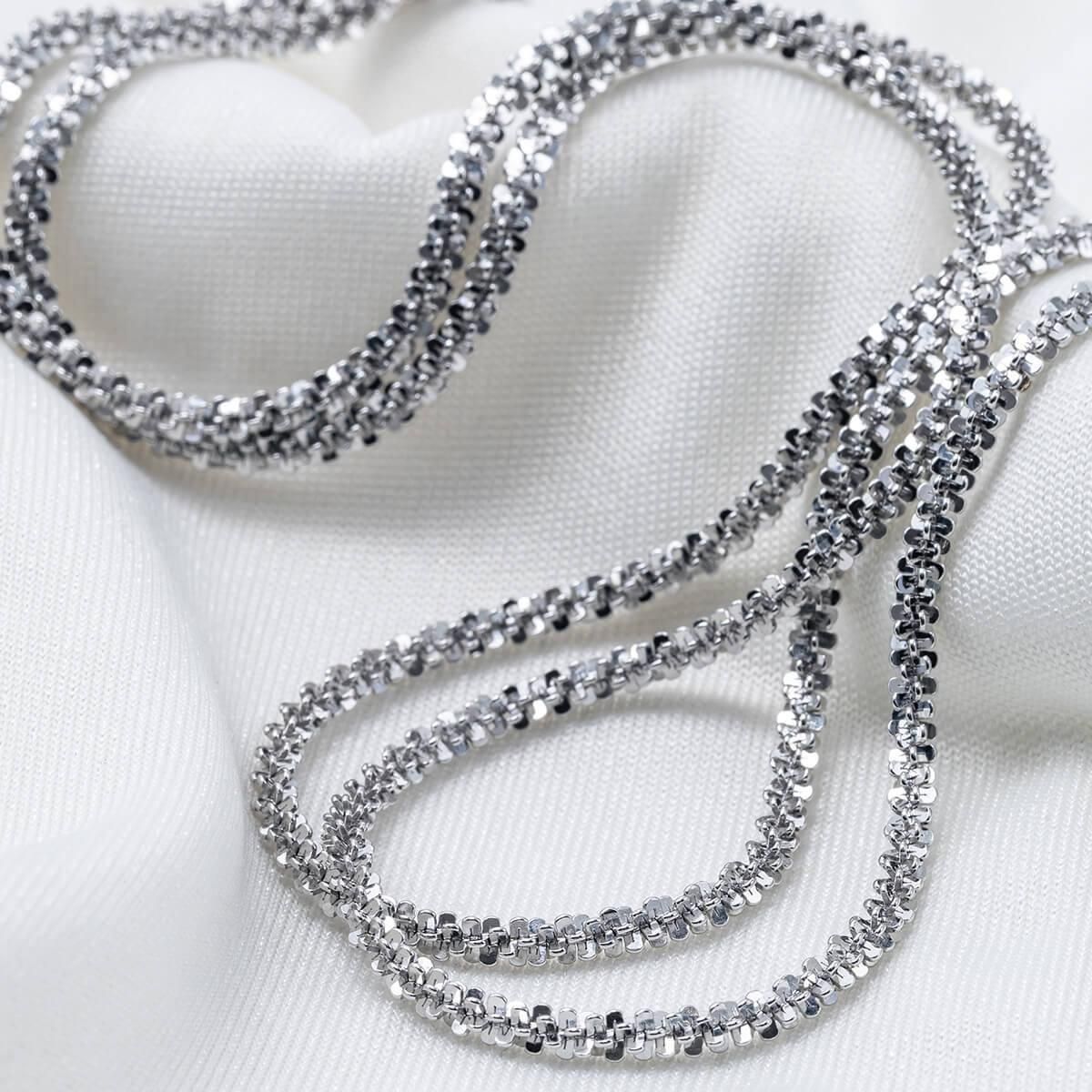 シルバー ツイストスパークルネックレス 幅3mm 35cm-60cm HB-D-0502RIT