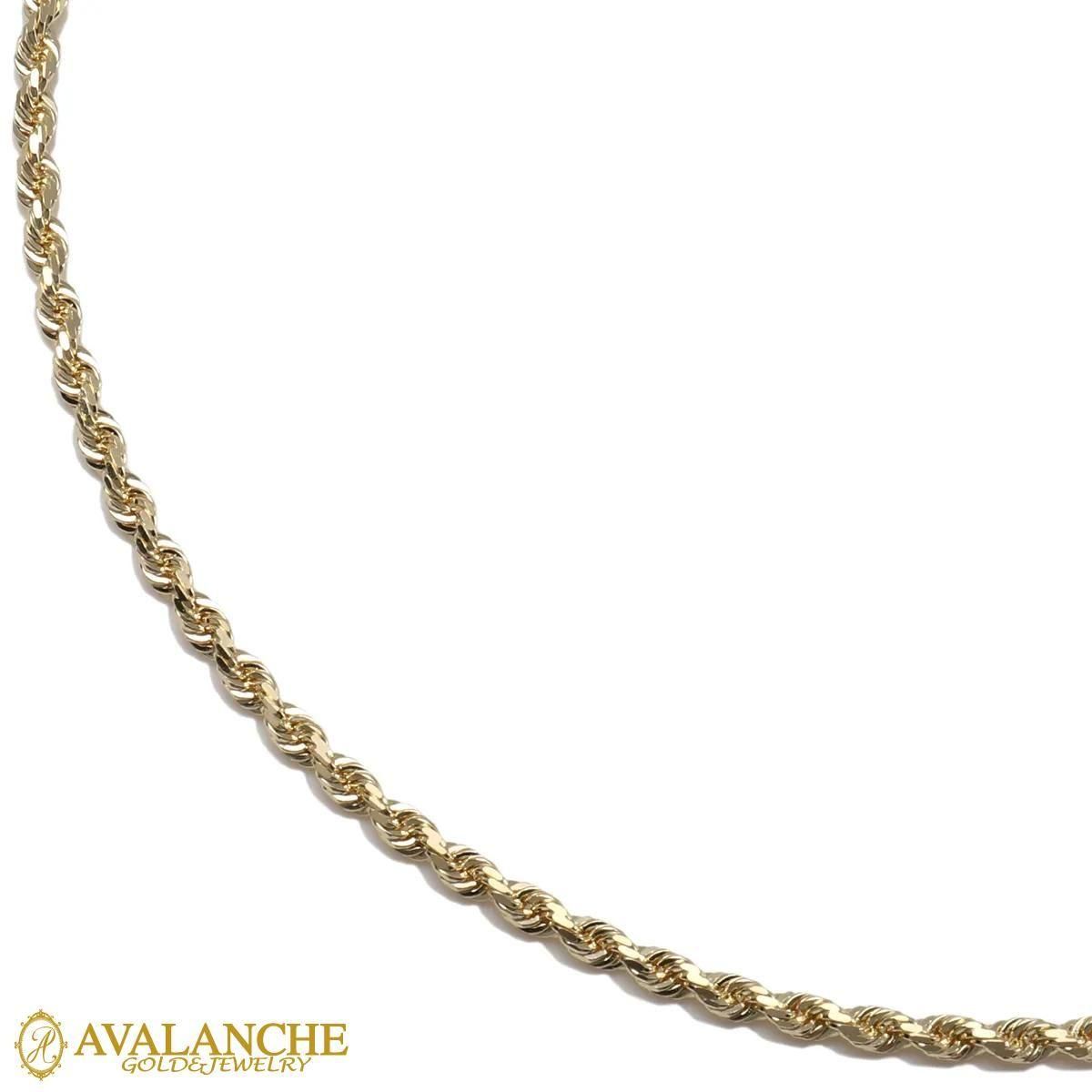 10K イエローゴールド ロープネックレス 幅2mm 40cm-60cm UKPH000004