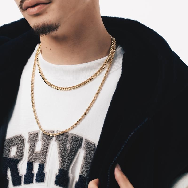 10K イエローゴールド マイアミネックレス 幅6mm 45cm-50cm 定価