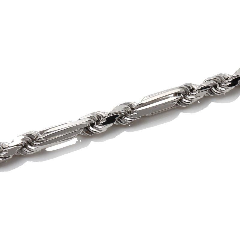 シルバー フィガロープネックレス 幅4.5mm 50cm-55cm 090FRD