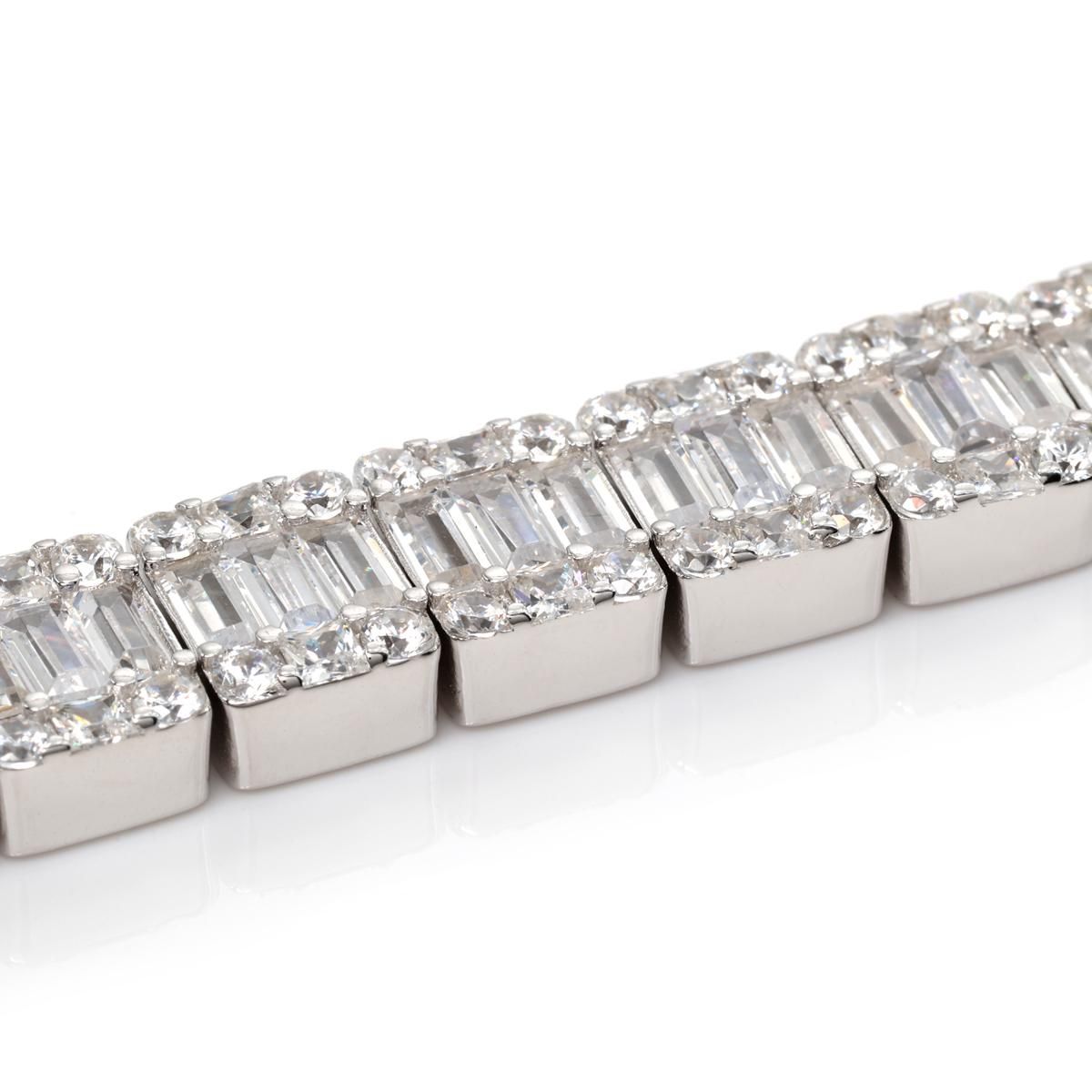 シルバー テニスブレスレット 幅8.7mm 18cm-20cm AHBL-L003