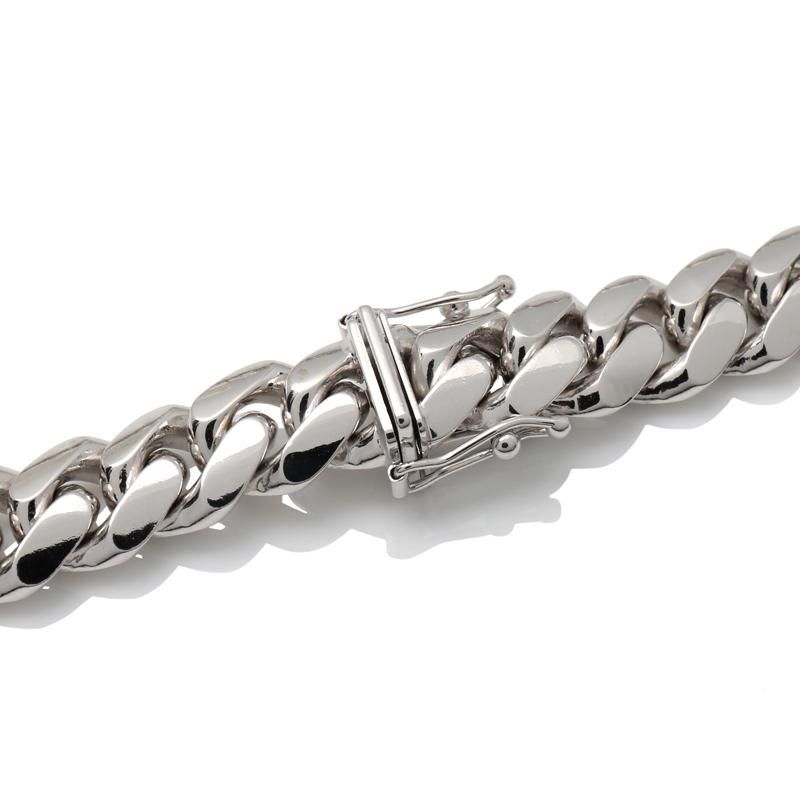 10K ホワイトゴールド マイアミブレスレット 幅9mm 21cm 定価