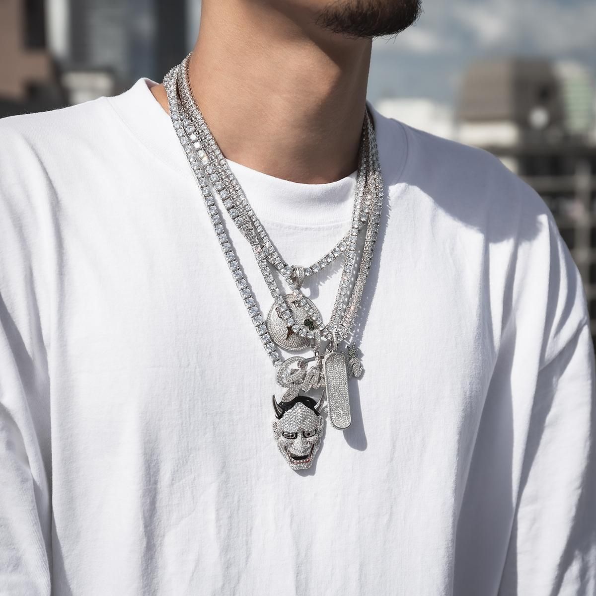 シルバー テニスネックレス 幅3mm 40cm-60cm AHNL-D001-3MM