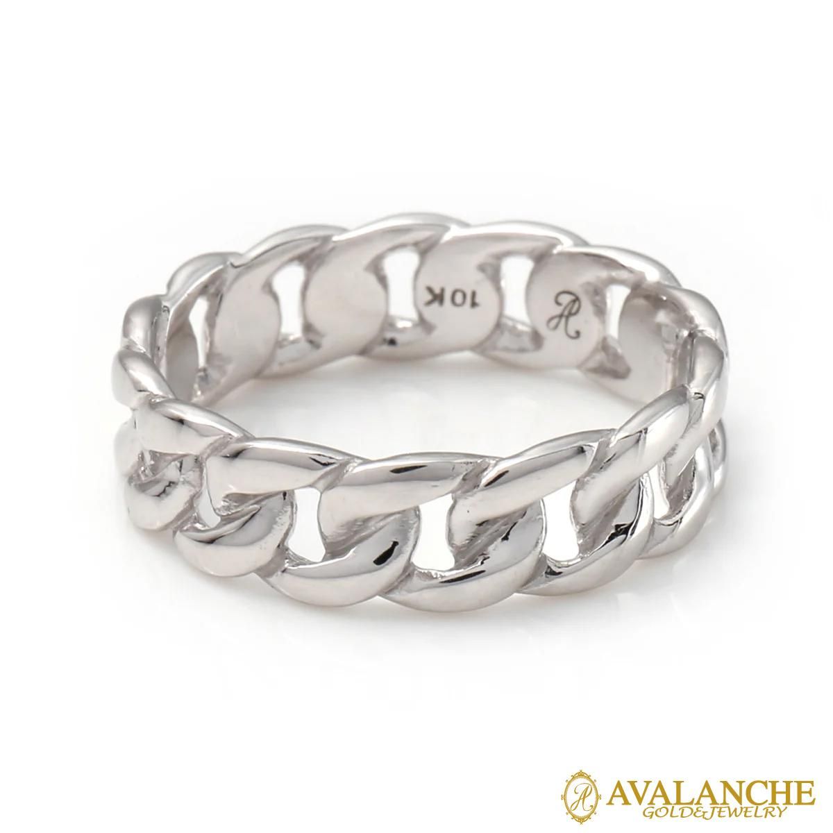 10K ホワイトゴールド リング 9号-21号 2-3419-02 - AVALANCHE