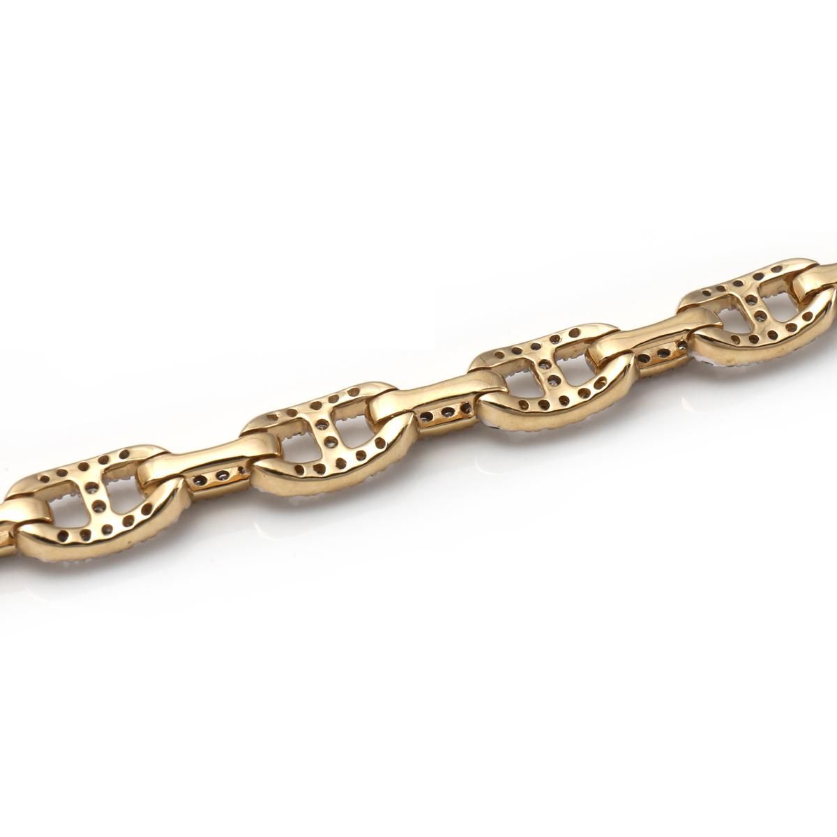 ダイヤモンド 10K イエローゴールド グッチブレスレット 幅6mm 18cm