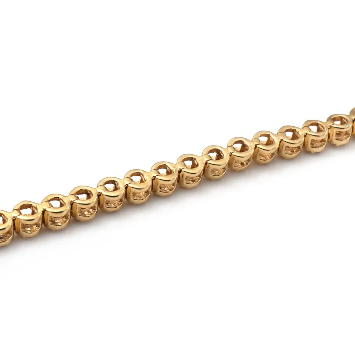 ダイヤモンド 10K イエローゴールド ブレスレット 幅3.2mm 19cm
