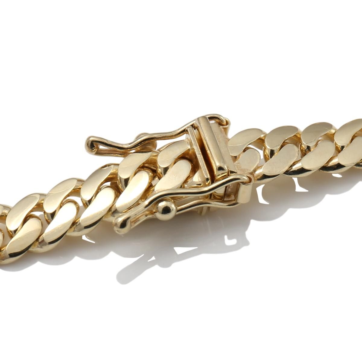 10K イエローゴールド マイアミブレスレット 幅5mm 19cm KKP7895