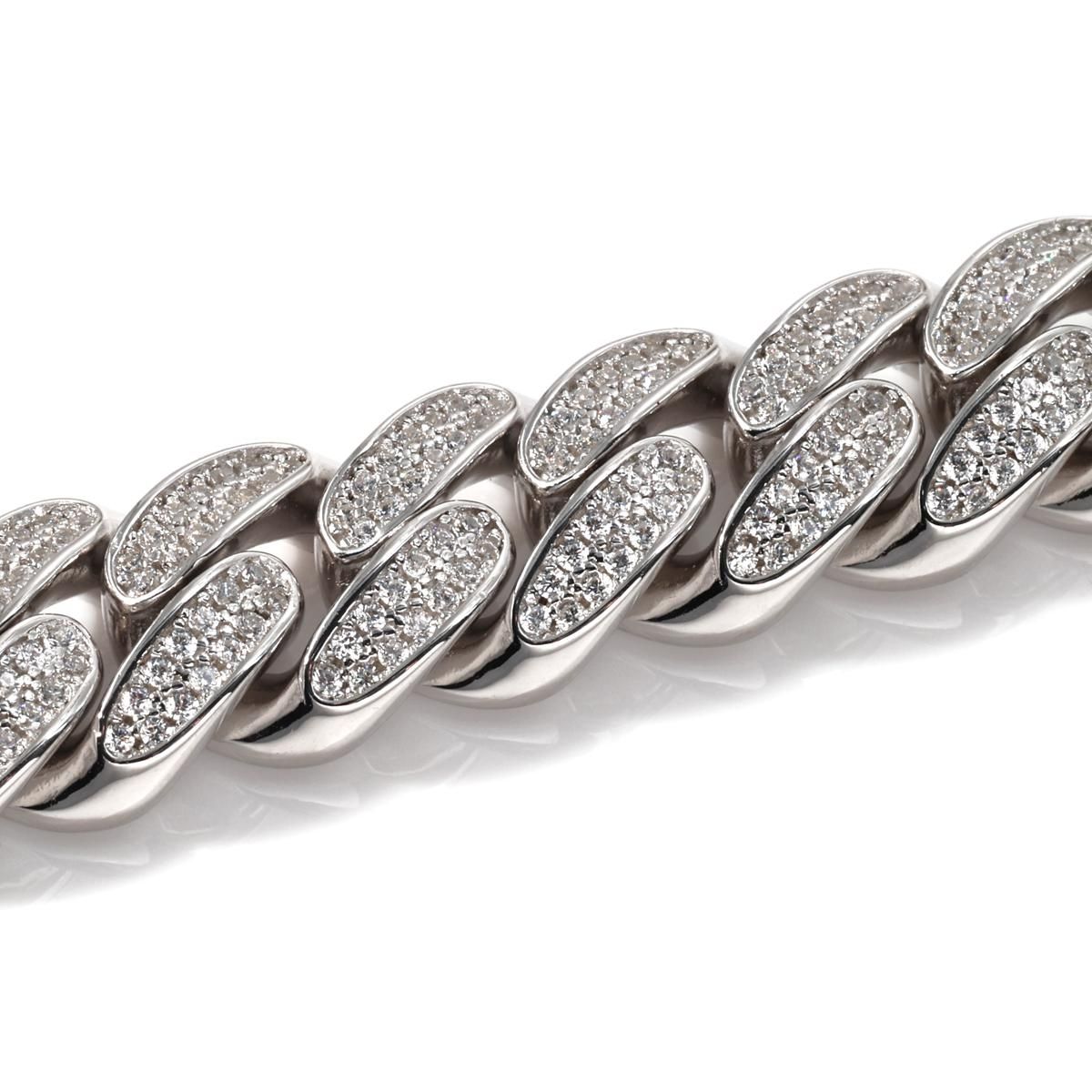 シルバー マイアミブレスレット 幅10mm 19cm-21cm AHNL-A026