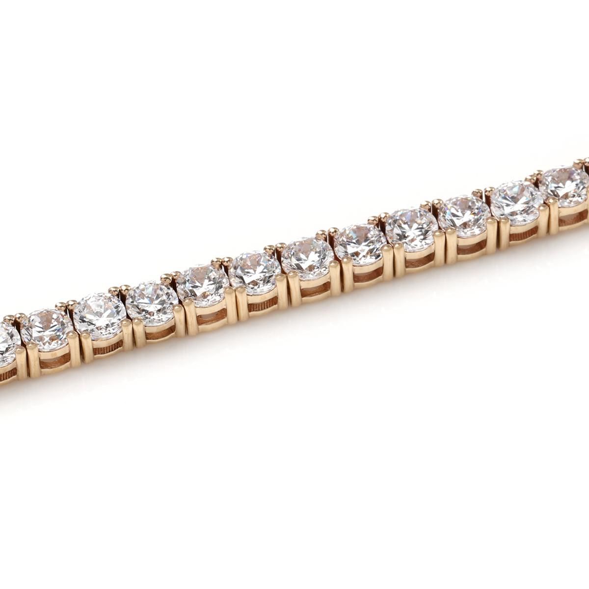 10K イエローゴールド テニスブレスレット 幅3mm 18cm-19cm AHBL-D042