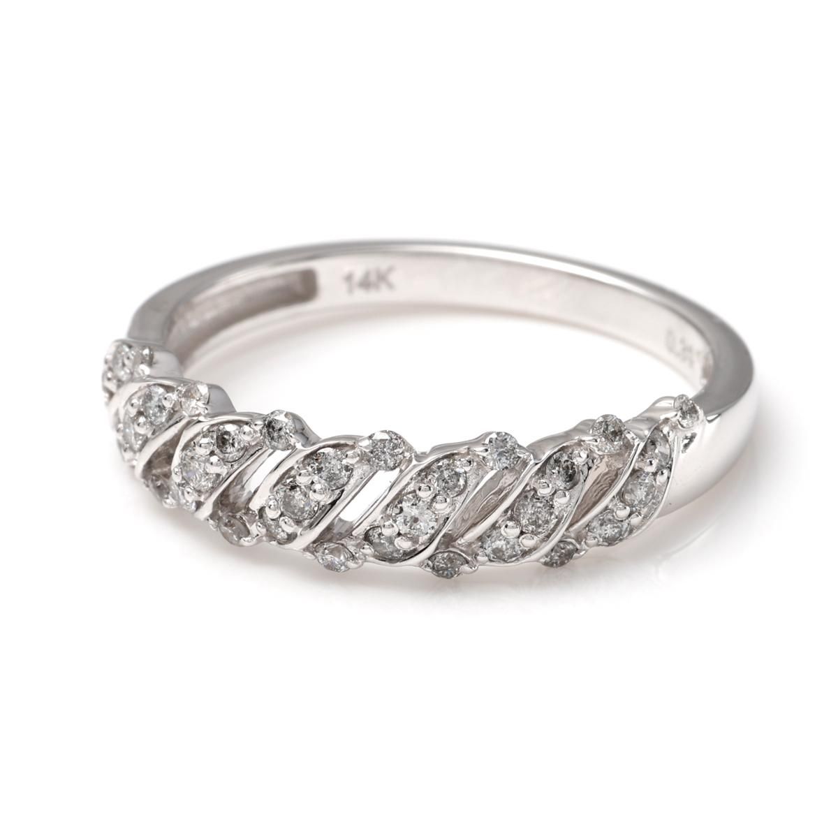 ダイヤモンド 14K ホワイトゴールド リング 14号 ALWEV14846