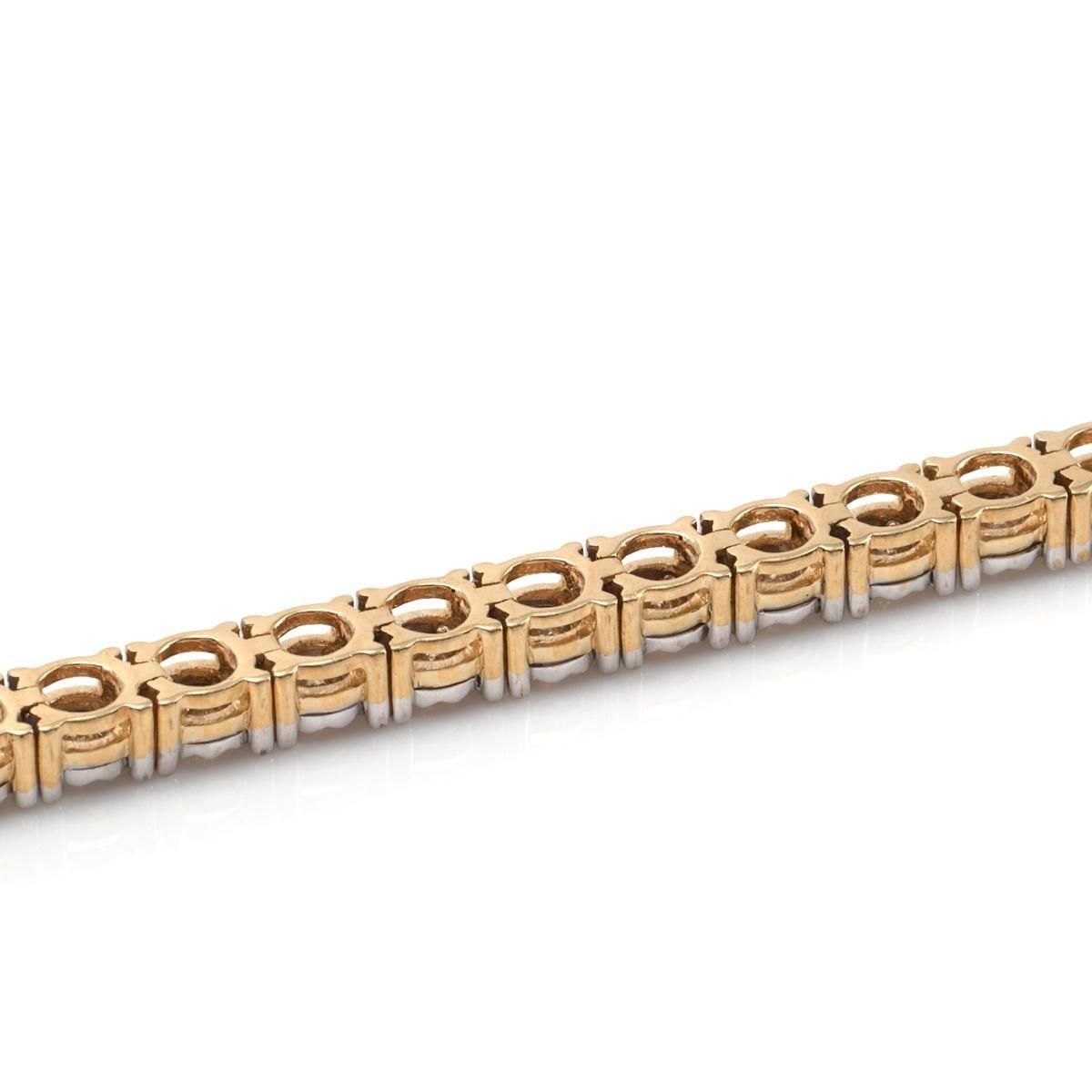 ダイヤモンド 10K イエローゴールド テニスブレスレット 幅4mm 18cm