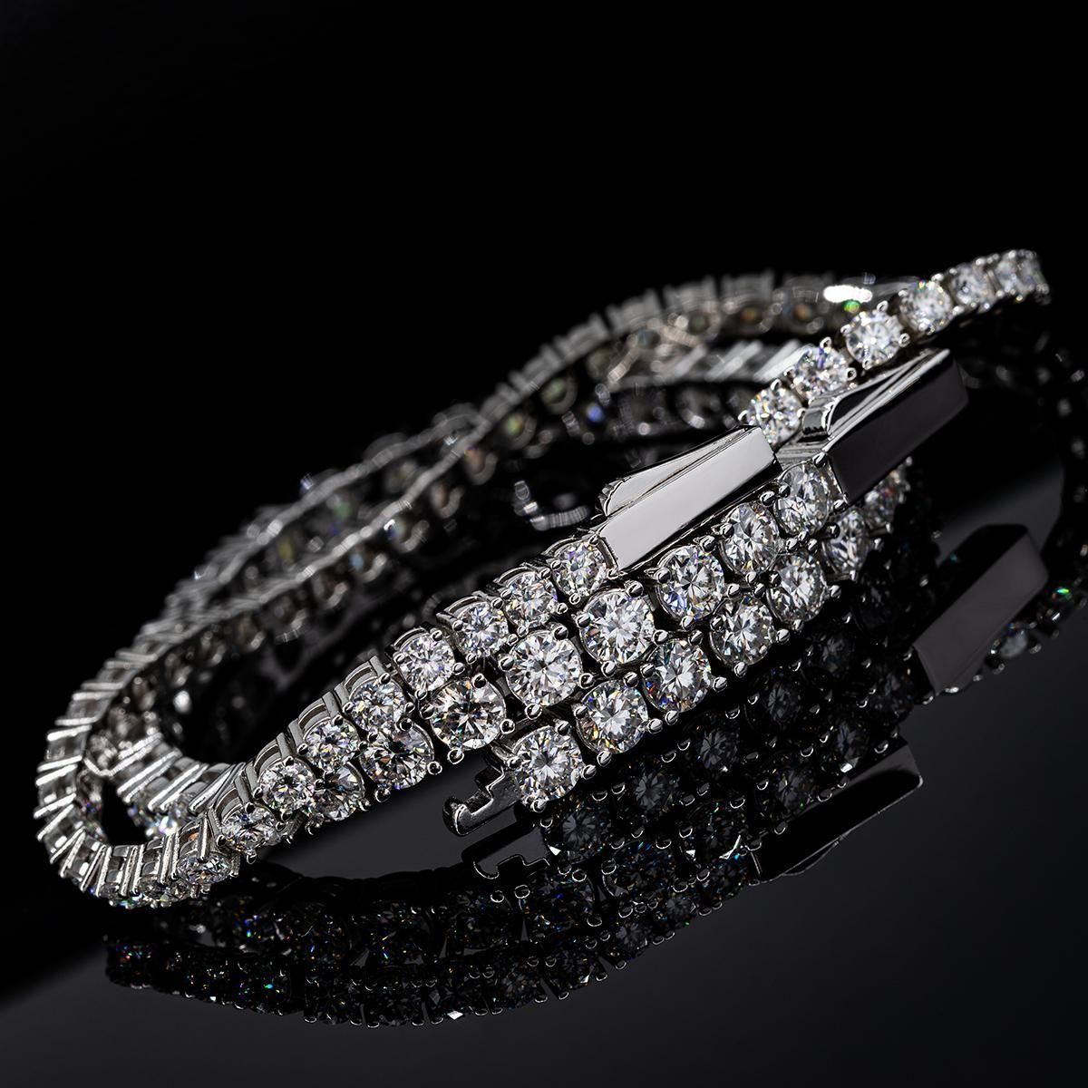 モアサナイト シルバー テニスブレスレット 幅4mm 17cm-20cm HBL-D042