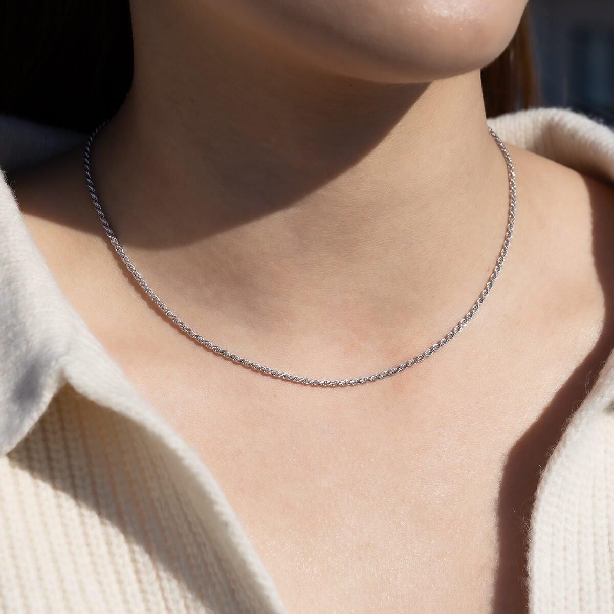 シルバー ロープネックレス 幅2mm 40cm-60cm 040HCMD - AVALANCHE