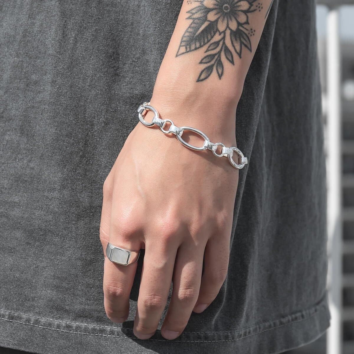 シルバー ブレスレット 幅13mm 19cm-22cm GIU541 - AVALANCHE OFFICIAL