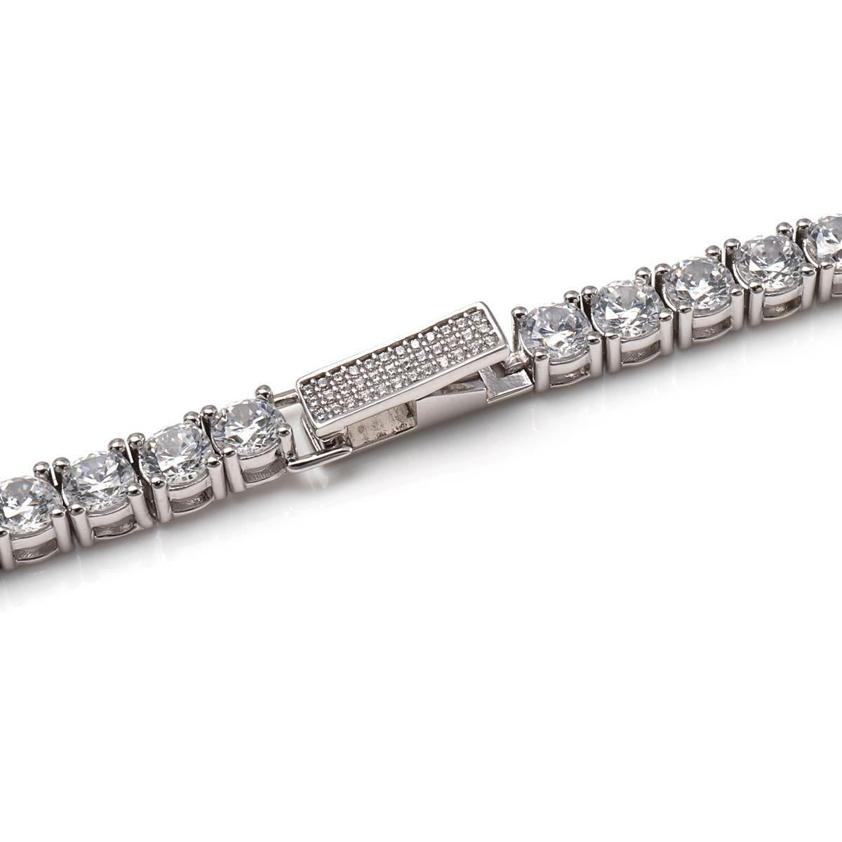 シルバー テニスネックレス 幅4mm 45cm-50cm AHNL-D001-CROSS