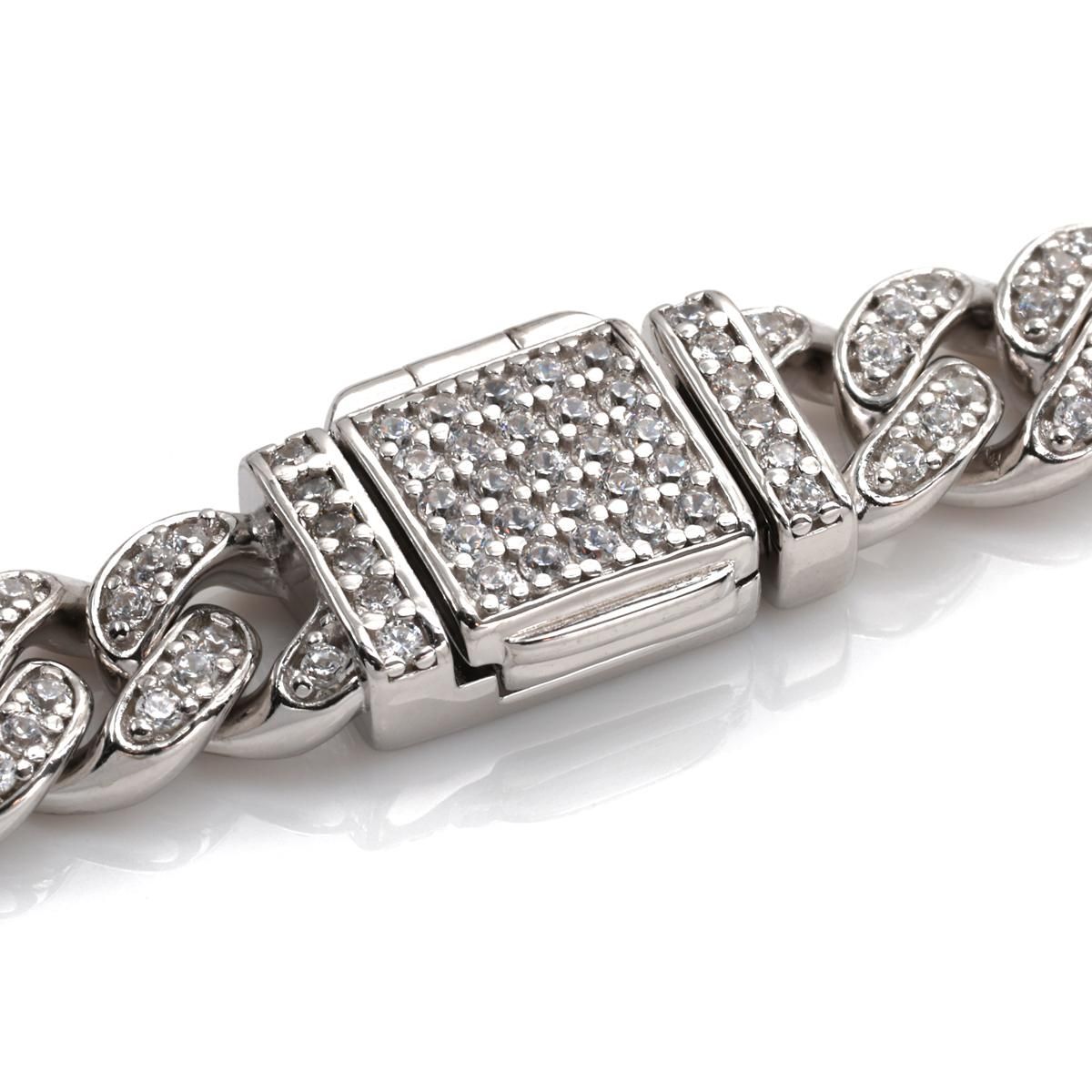 シルバー マイアミブレスレット 幅7mm 18cm-20cm AHB-0101-7MM