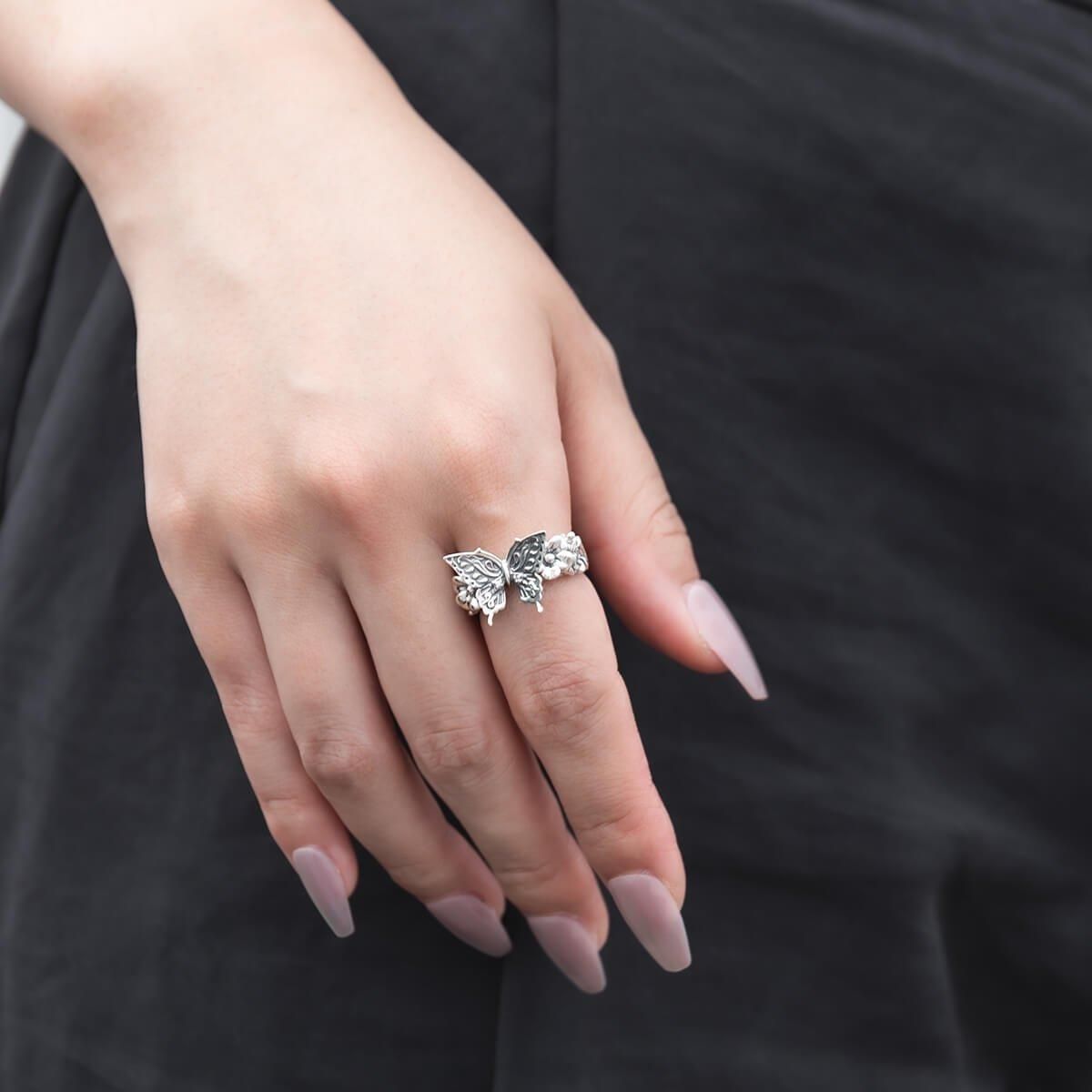 ダイヤモンド シルバー リング 9号-21号 いぶし加工 1-11413-01