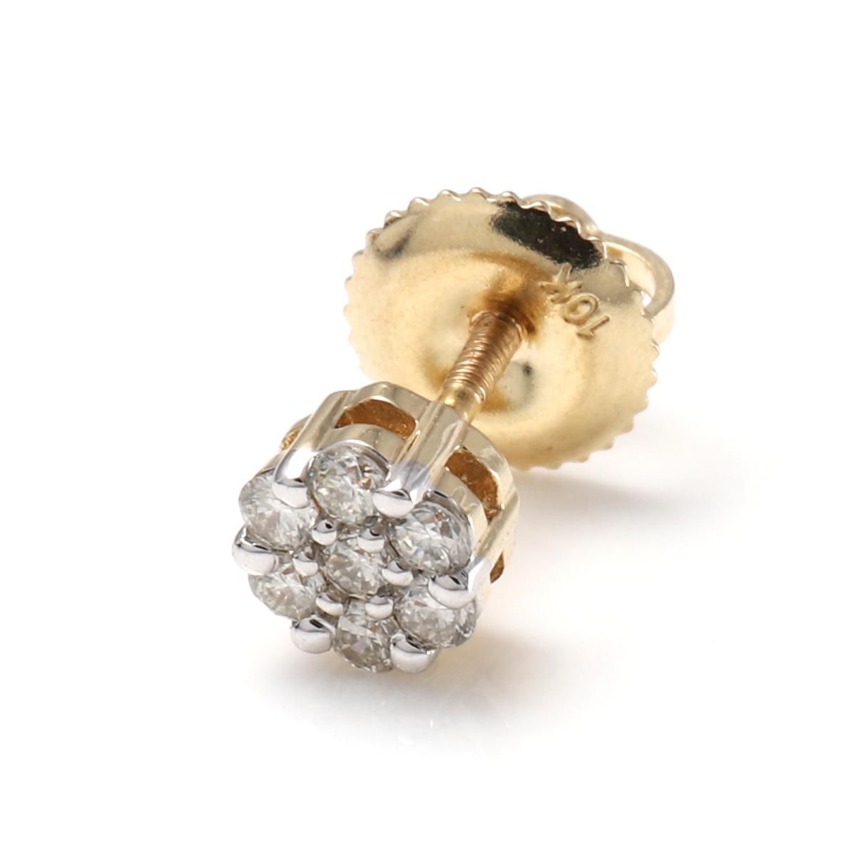 ダイヤモンド 10K イエローゴールド ピアス 4.8mm A0129328-YG