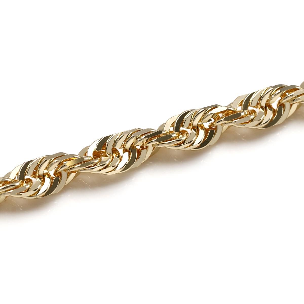 10K イエローゴールド ロープブレスレット 幅3.5mm 19cm-21cm