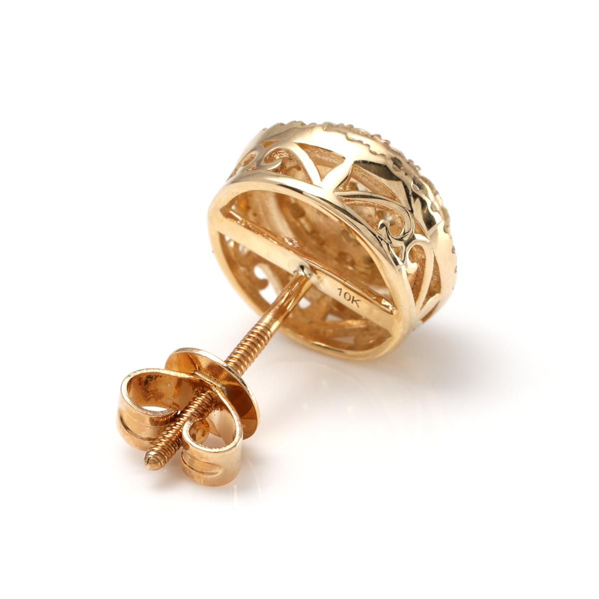 ダイヤモンド 10K イエローゴールド ピアス 10mm - AVALANCHE OFFICIAL