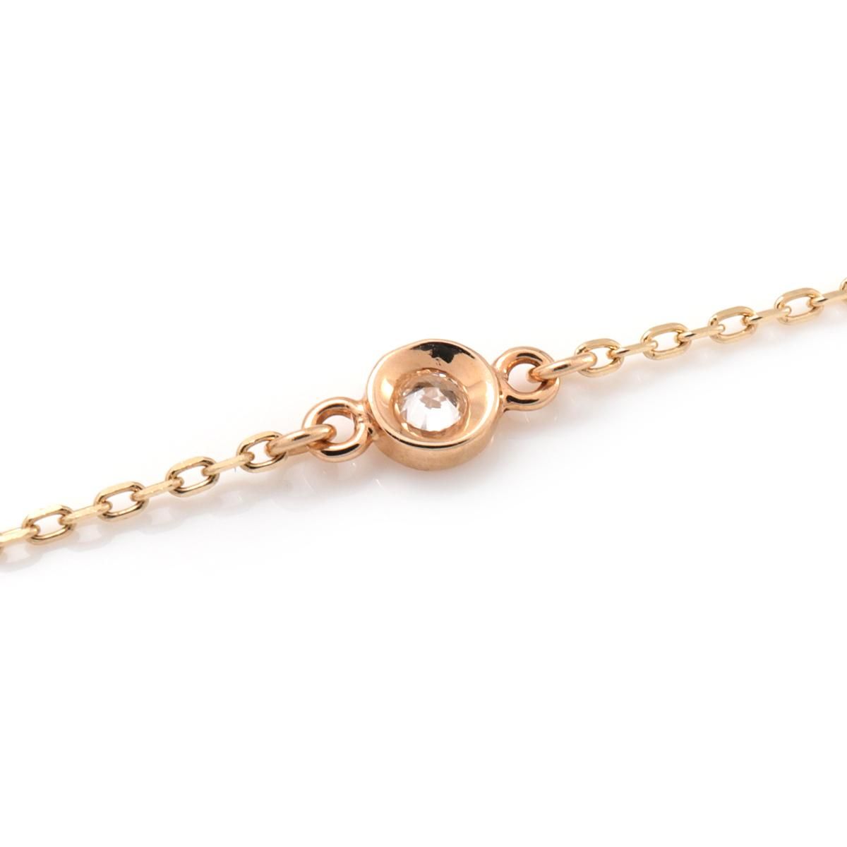 ダイヤモンド 10K イエローゴールド ブレスレット 幅1mm 15cm-17cm