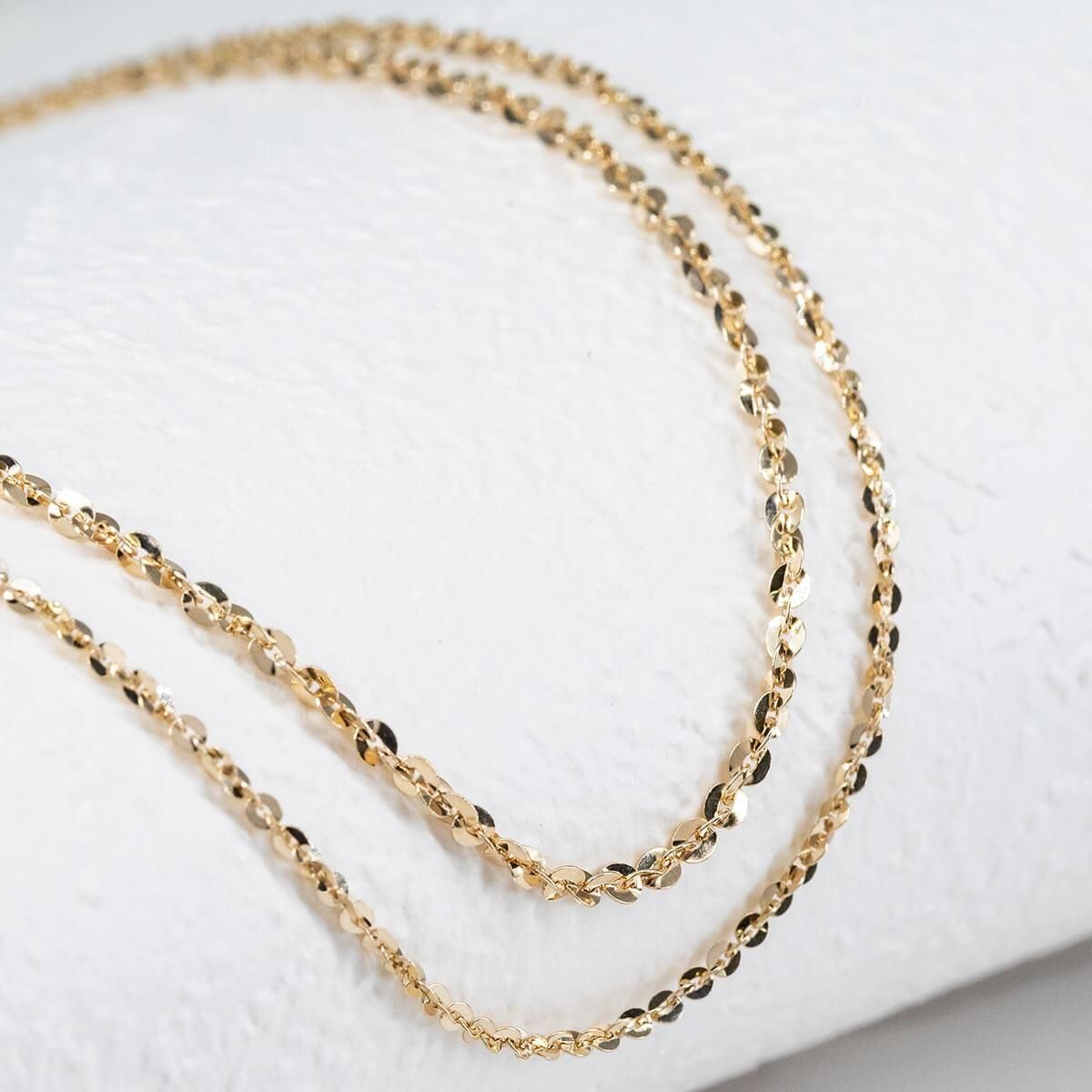 10K イエローゴールド ネックレス 幅1mm 40cm-50cm FMZ-15 - AVALANCHE