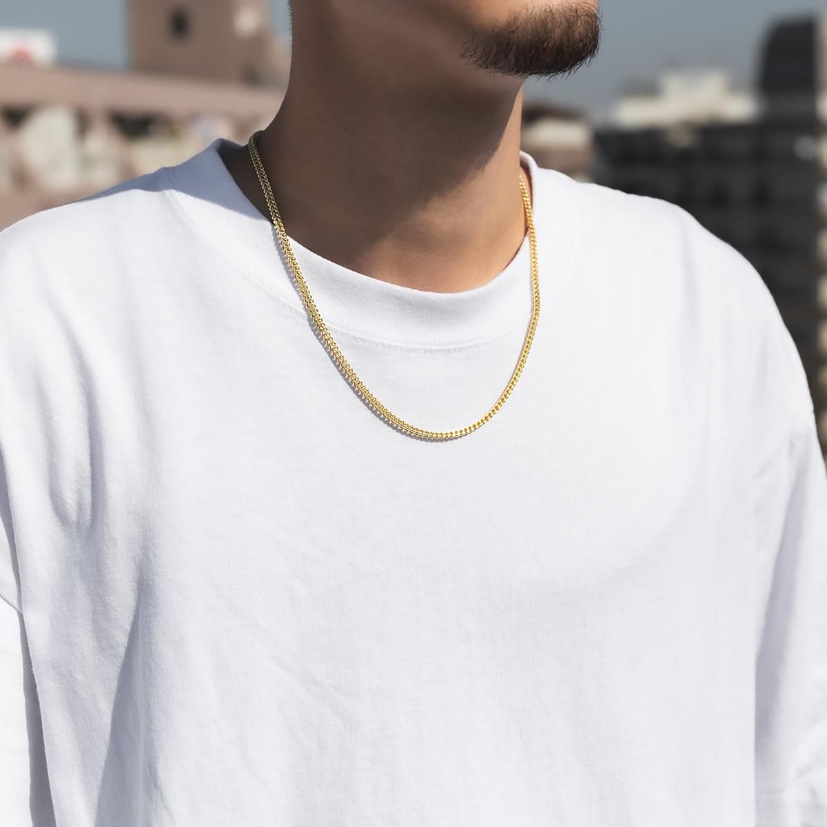 10K イエローゴールド フランクリンネックレス 幅3mm 45cm-70cm