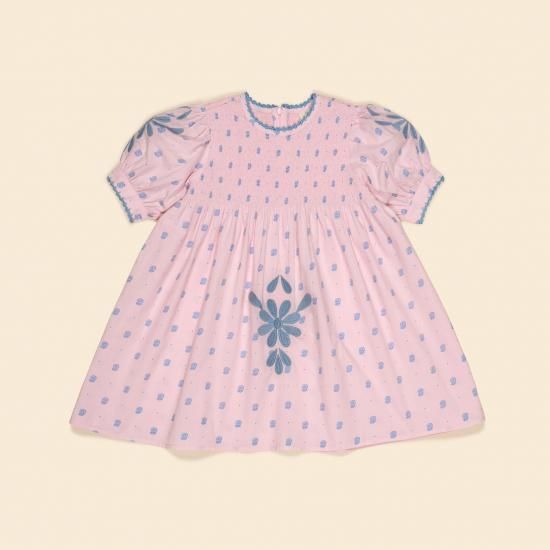 Apolina Dora Dress - Satin Pink - LILY SOURIRE インポート子供服/通販