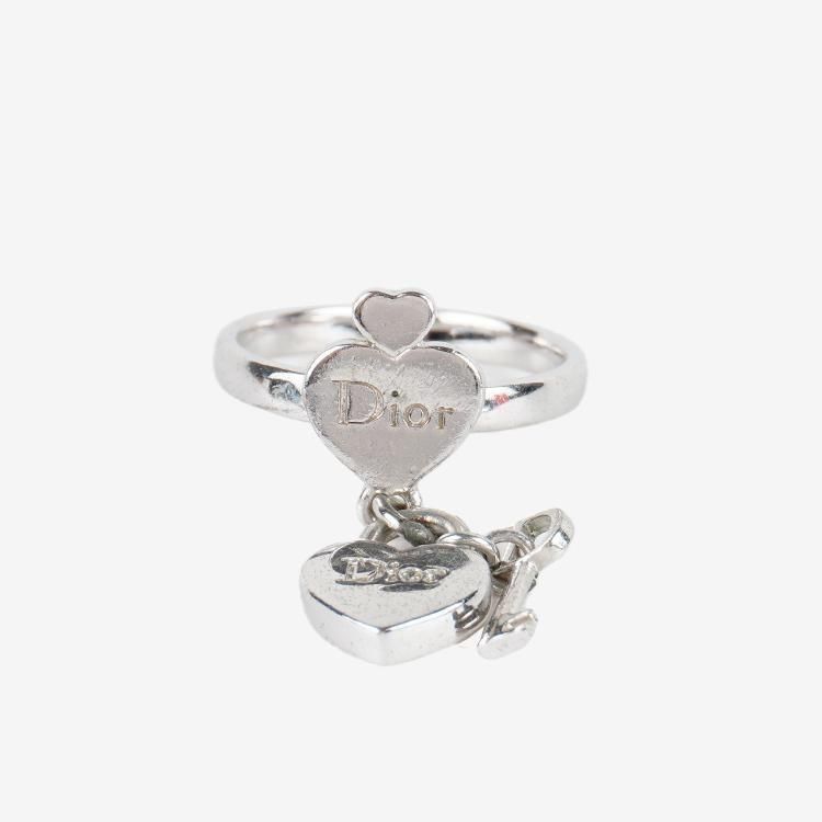 Dior ディオール ハートキーチャームリング シルバー ヴィンテージ