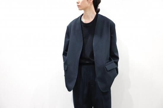 YOKE | DETACHABLE COLLAR TAILORED JACKET(OCEAN NAVY