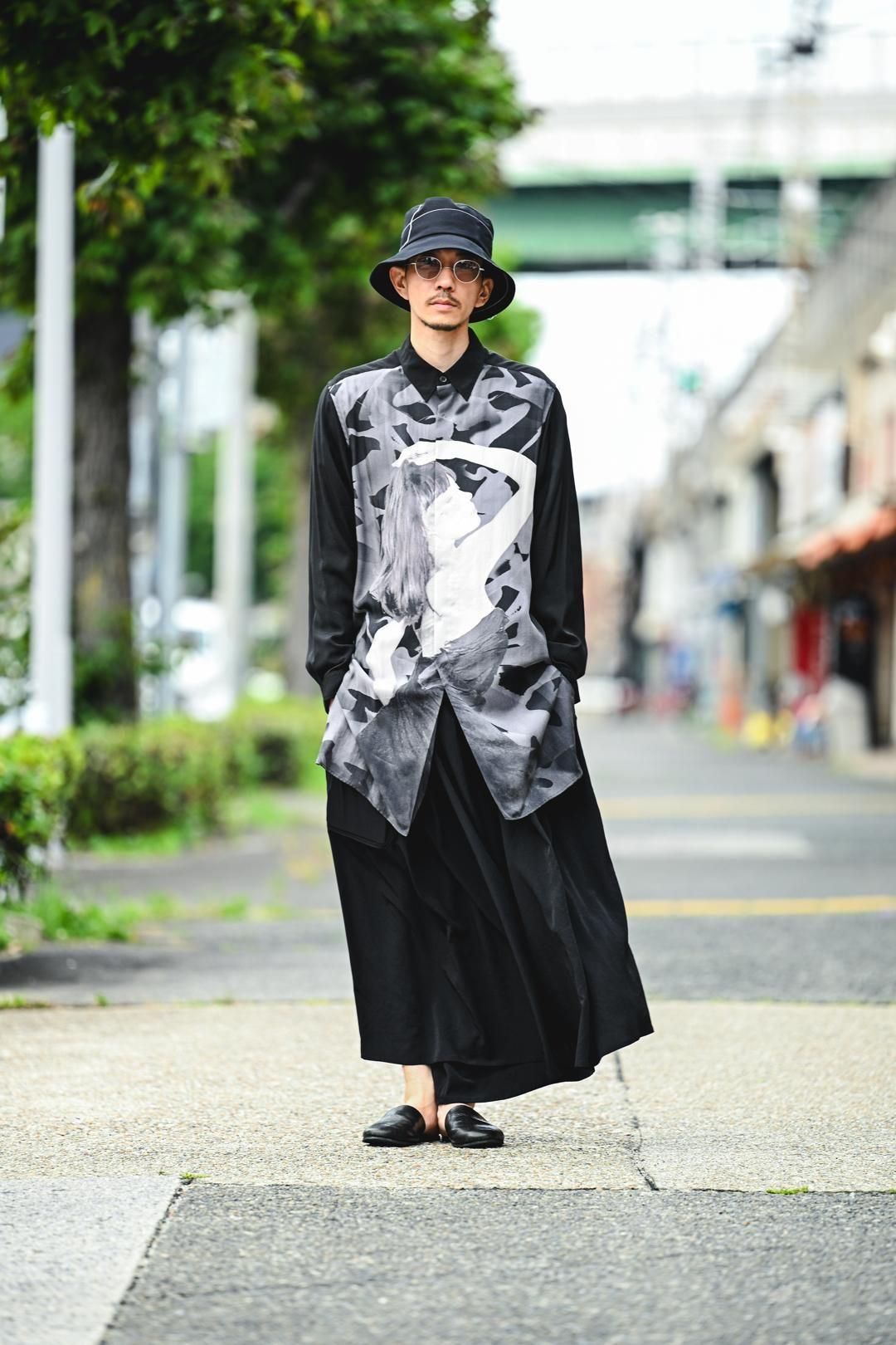 Yohji Yamamoto POUR HOMME 女優プリントロングブラウス - Ka na ta