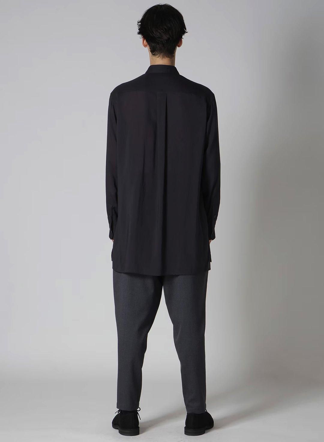 Y's for men DEEP BLACK BIG SHIRT WITH LARGE RED FLOWER - Ka na ta