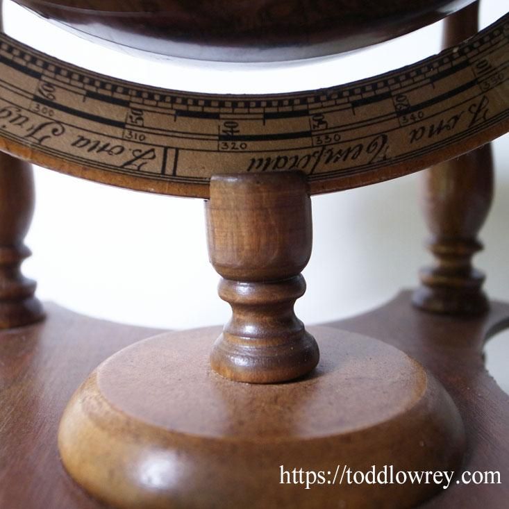 セピア色の黄道十二宮/Vintage Italian Zodiac Globe on Stand by