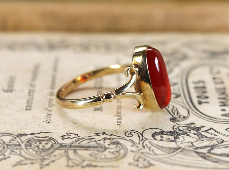 ヴィンテージK9カーネリアンリング